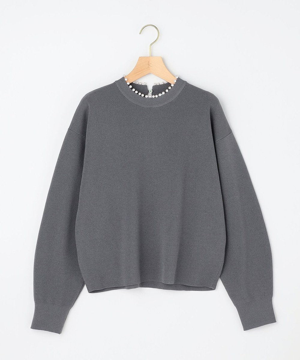 組曲 L 【先行予約・WEB限定】パール釦畦ニット プルオーバー 