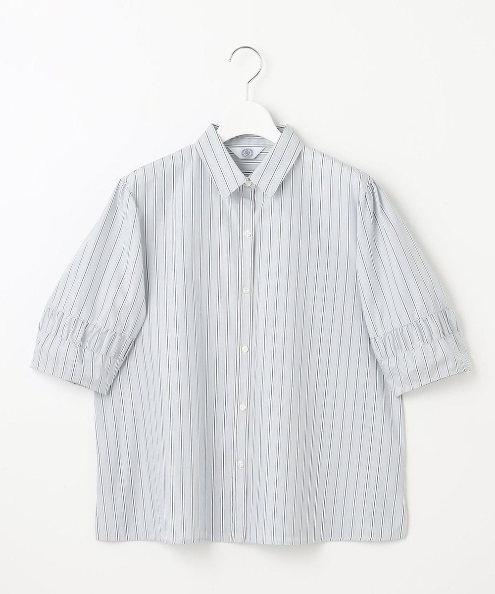 J.PRESS LADIES 【洗える】Betterコットンポリエステル ストライプ シャツカラーブラウス 