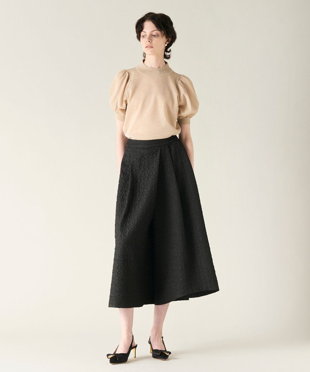 GRACE CONTINENTAL ラメシアーパフニットトップ 