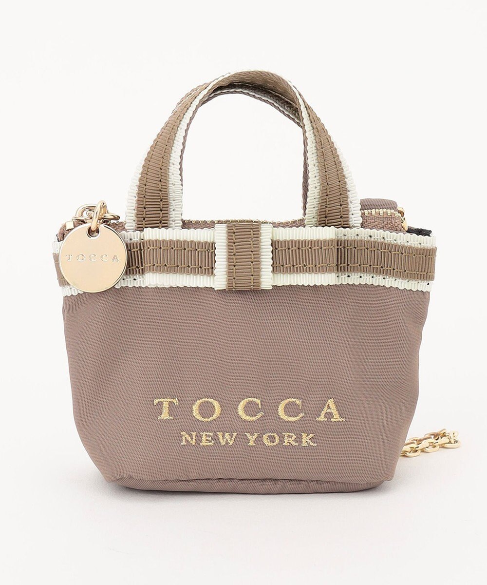 TOCCA 【新色に大人なベージュカラーが追加！】BICOLOR RIBBON MINI CHARM ミニチャームポーチ 