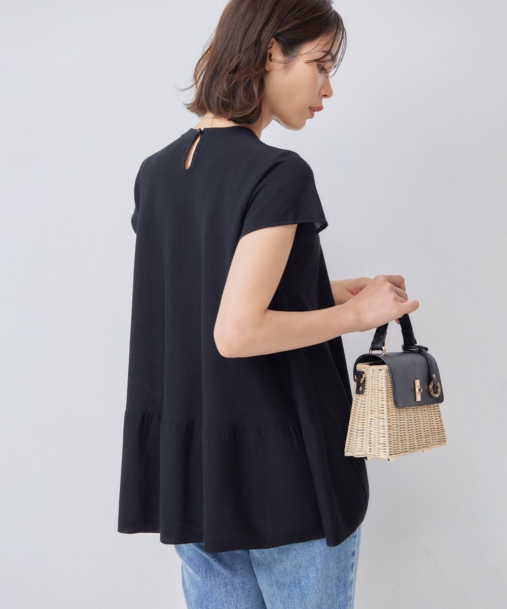 組曲 【WEB限定カラーあり】バックフレアニットTシャツ 