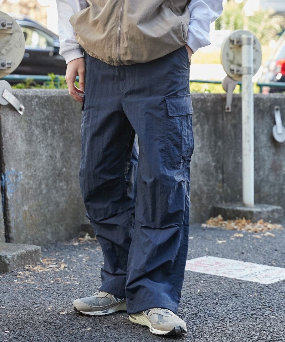 WEGO 【ウエストゴム/MLサイズ展開】ナイロンイージーカーゴパンツ 