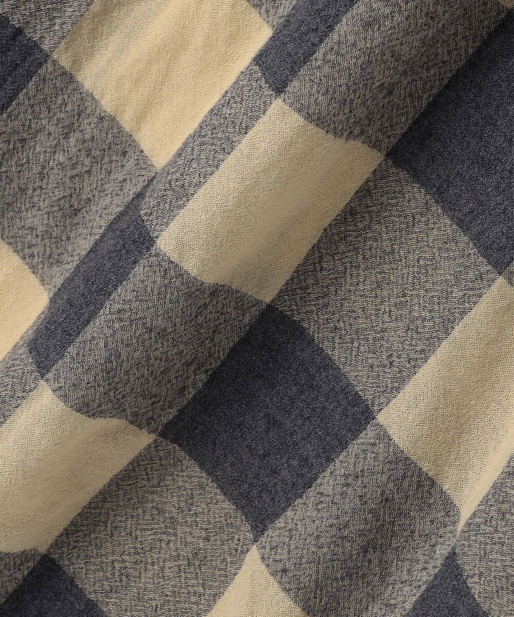 BEIGE， HOBBS / フェイクレザーポケットウールチェックラップスカート 