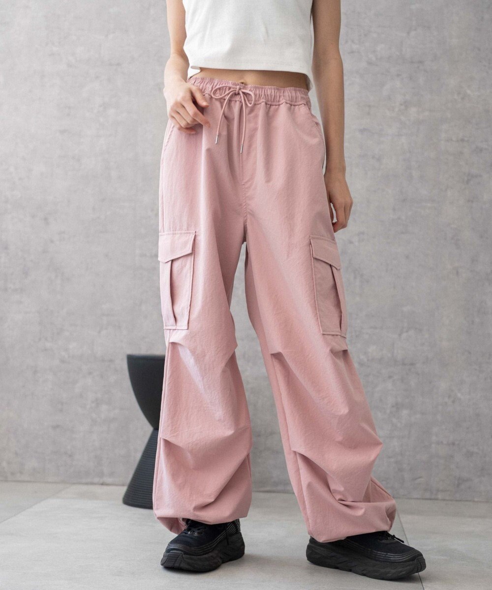 WEGO 【ウエストゴム】イージーパラシュートカーゴパンツ 