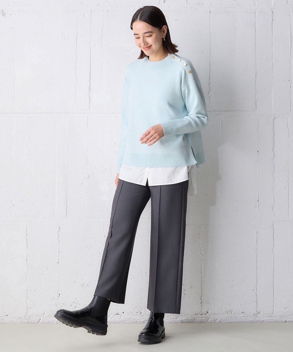 UNFILO 肩釦ハイネックニット 