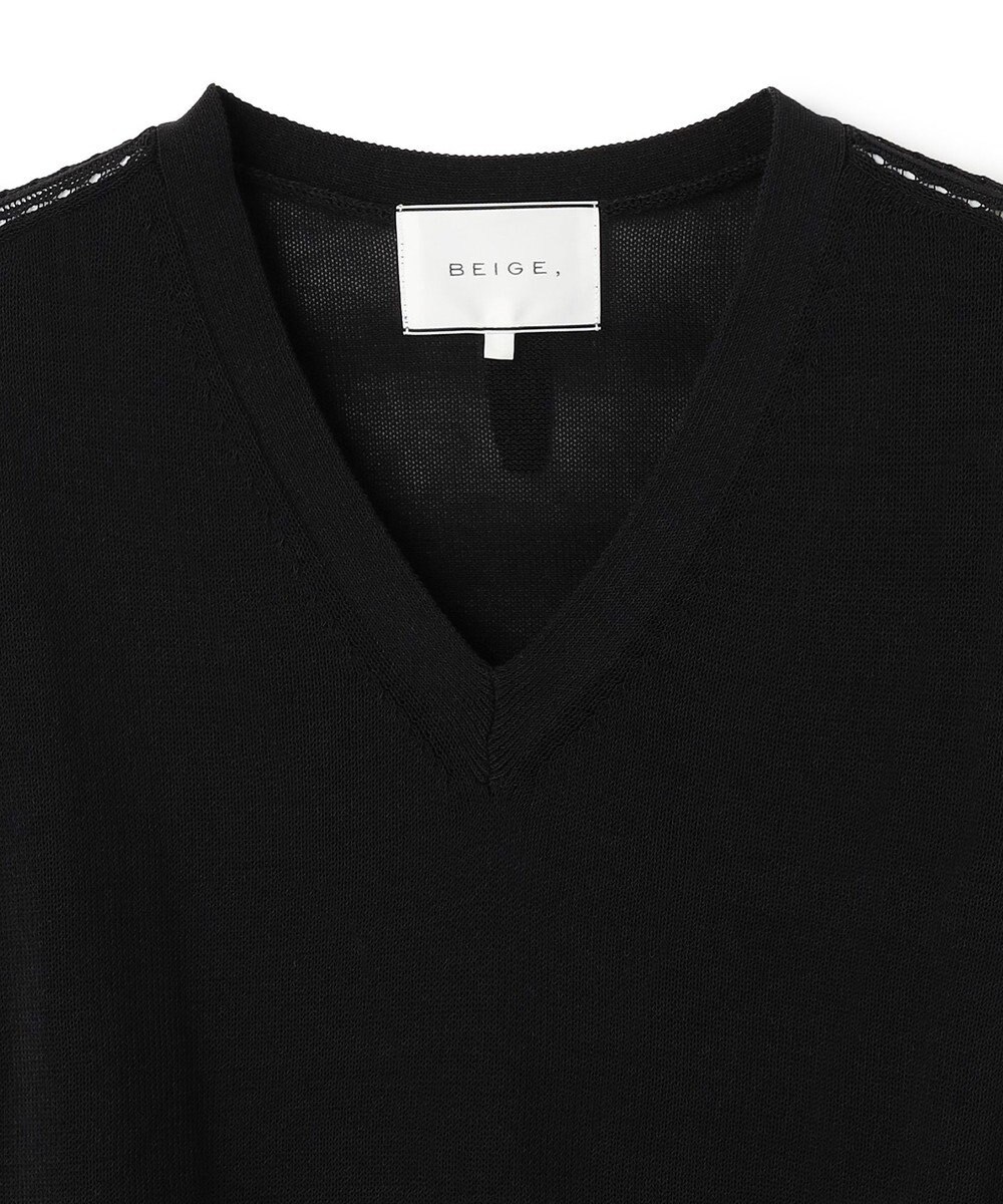 BEIGE， ARSENOPY / コットンドライタッチ Vネックニット 