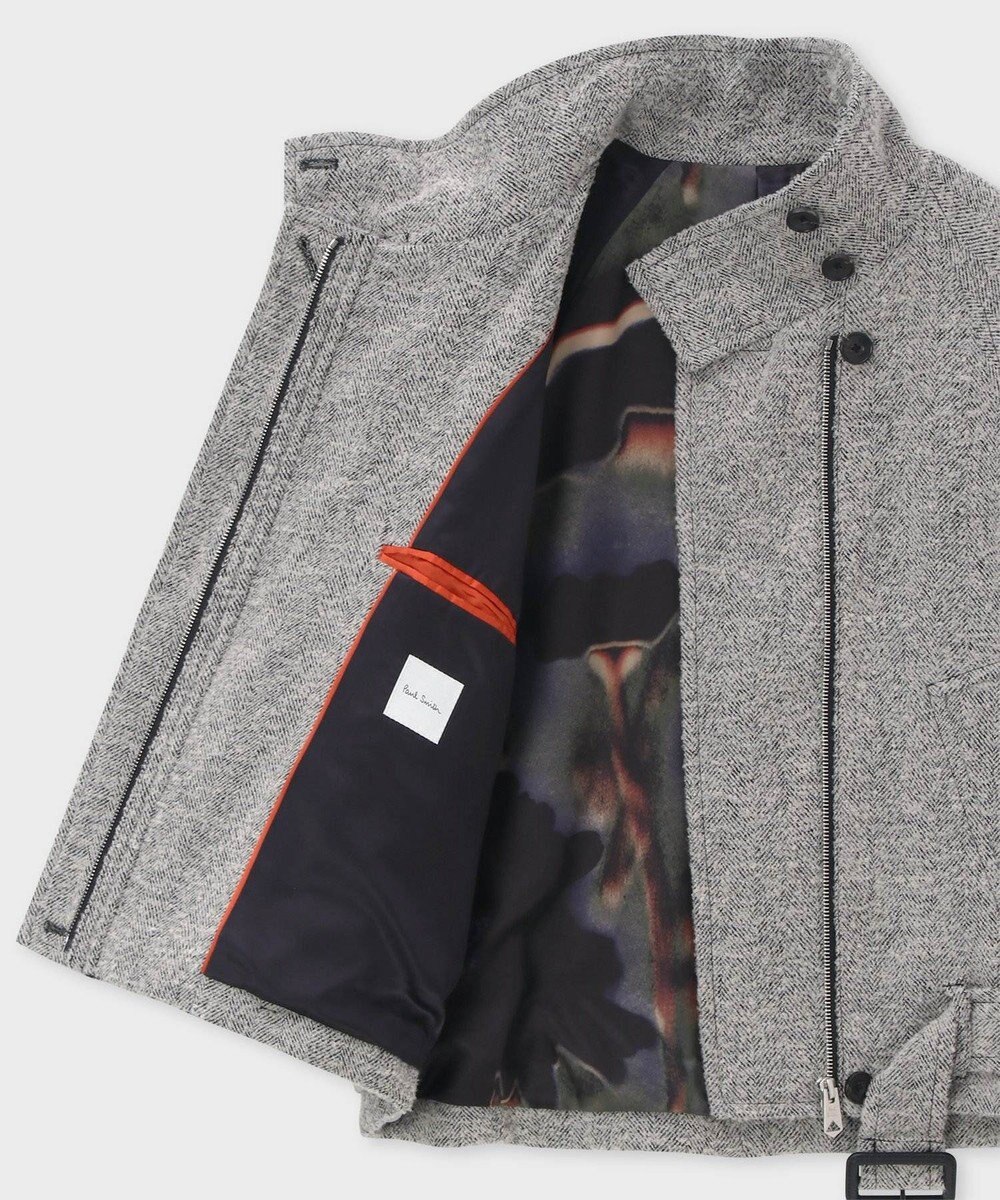 Paul Smith ヘリンボーン ツイード スタンドカラー ブルゾン 