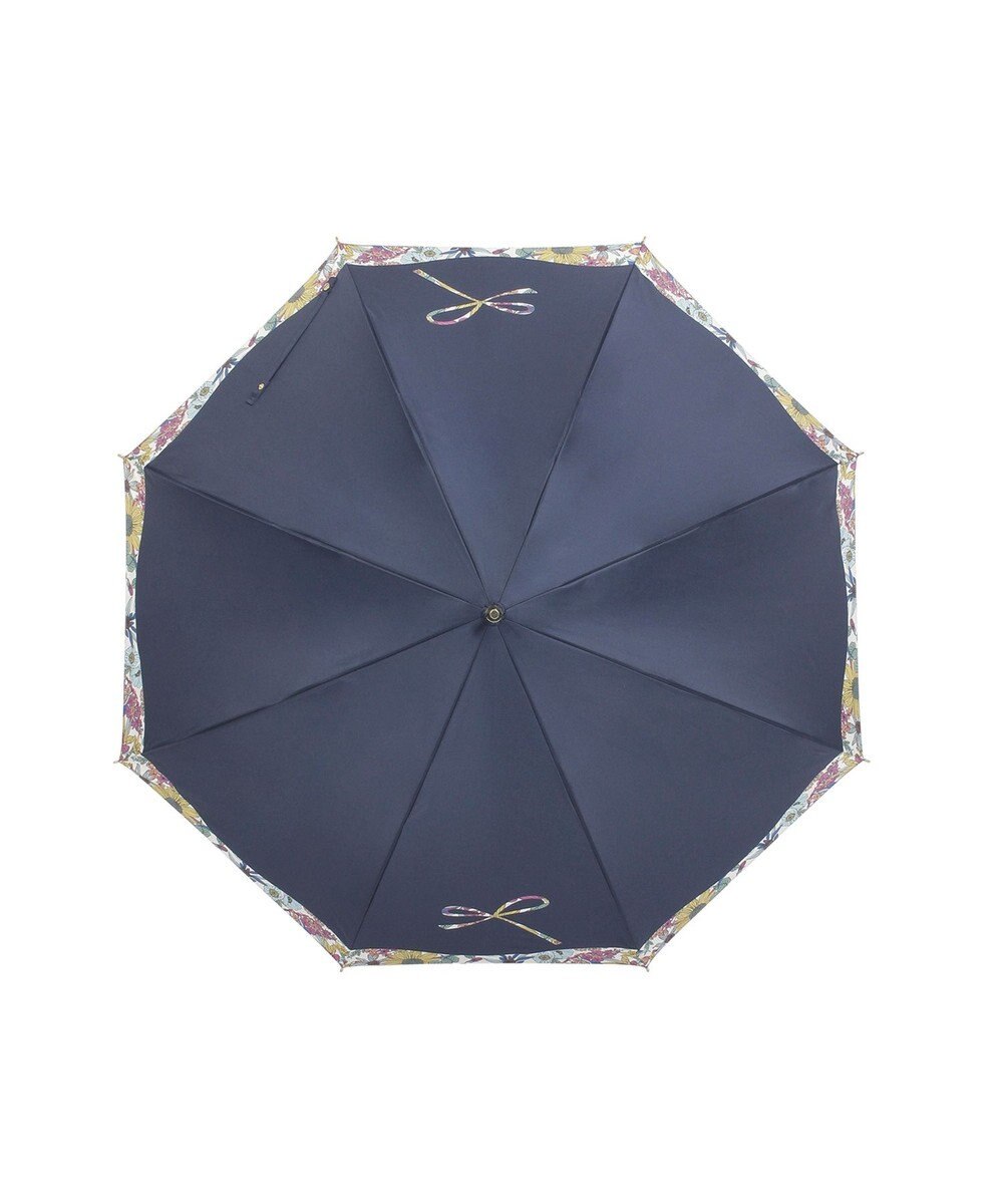 MOONBAT 【耐風傘/ジャンプ傘】ランバン オン ブルー (LANVIN en Bleu) リボン 花柄 長傘 サテンプリント 