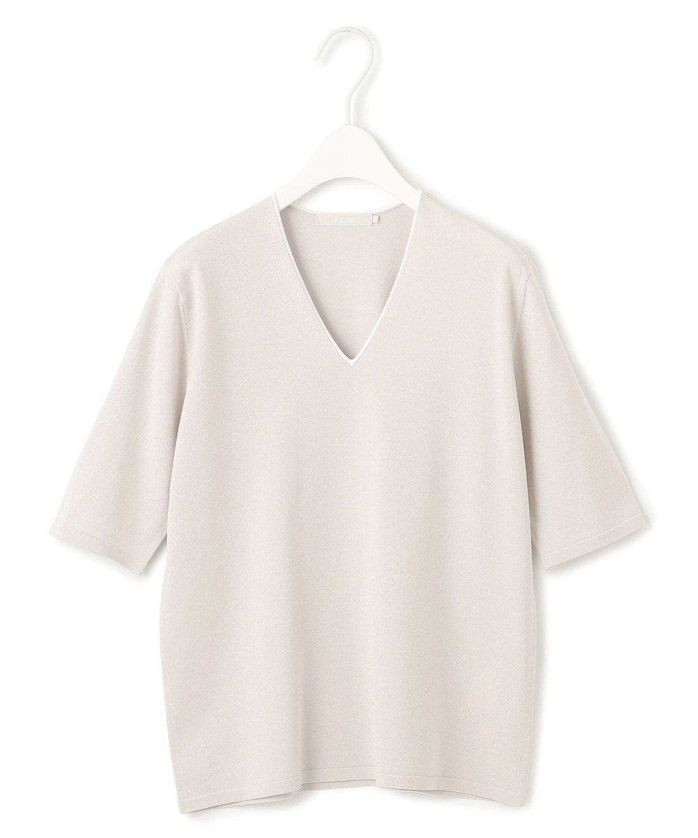 ICB 【洗える】シンセティックハイゲージ 半袖ニット 