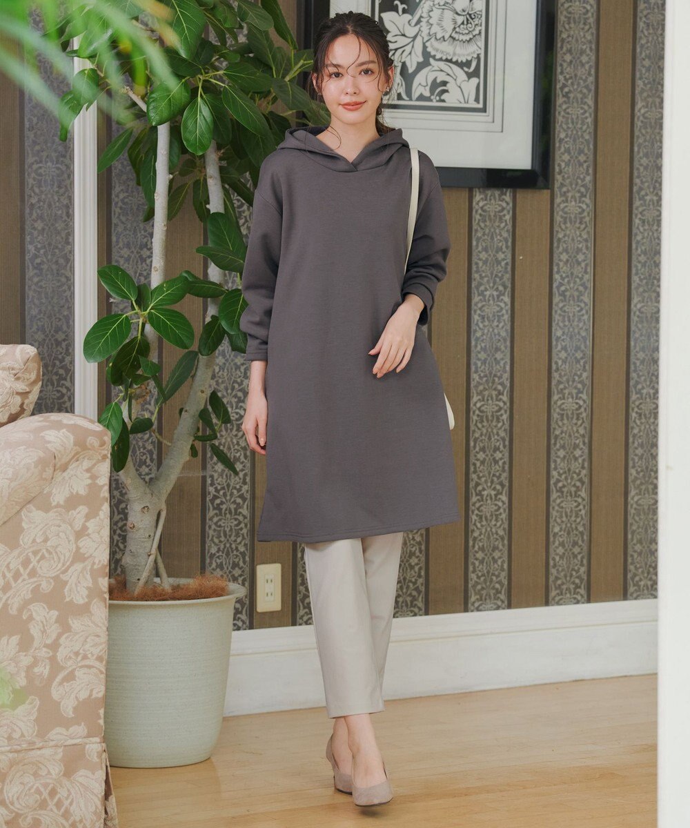 Tiaclasse 【洗える】ソフトボンディングパーカーチュニック 