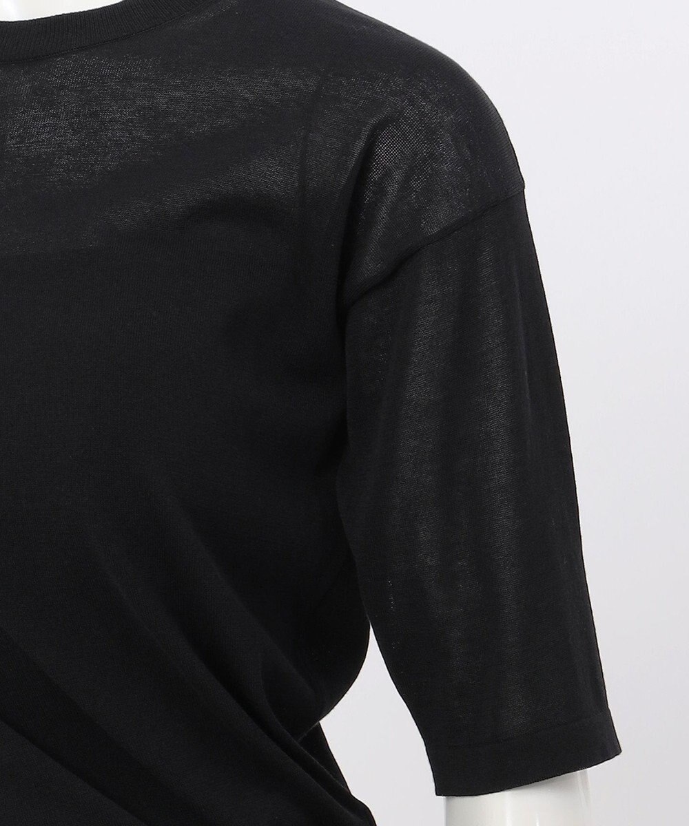 23区 【エステータ】シアーニット 5分袖ドレープ 