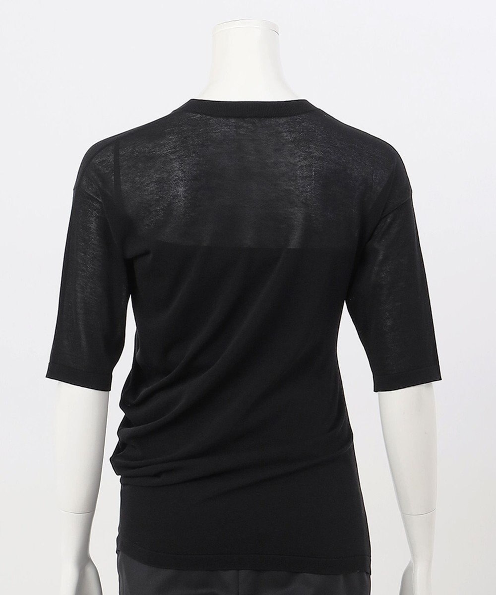 23区 【エステータ】シアーニット 5分袖ドレープ 