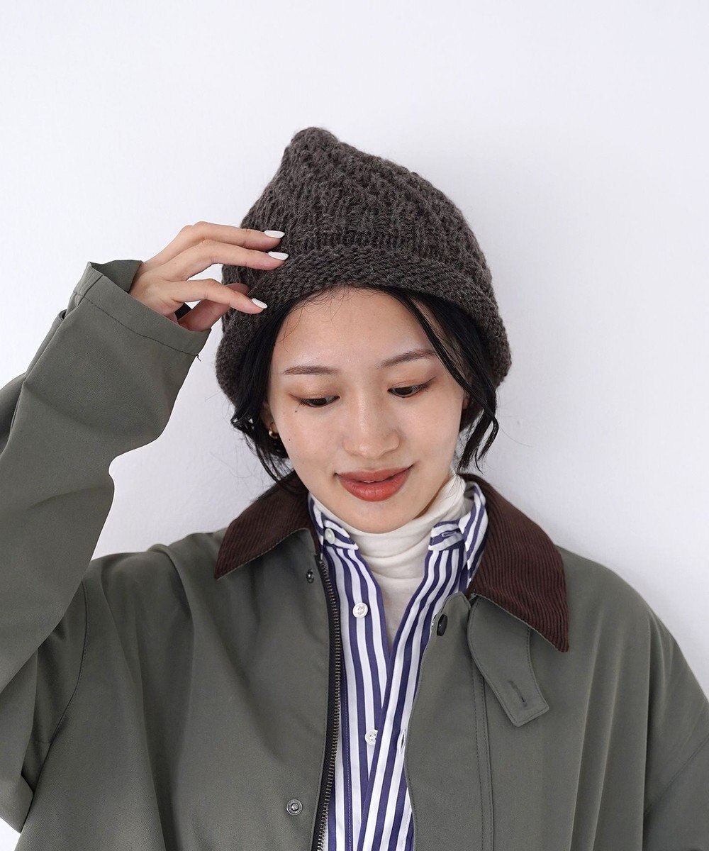 石田製帽 【防寒対策・日本製】ウールロールアップ ニット帽 