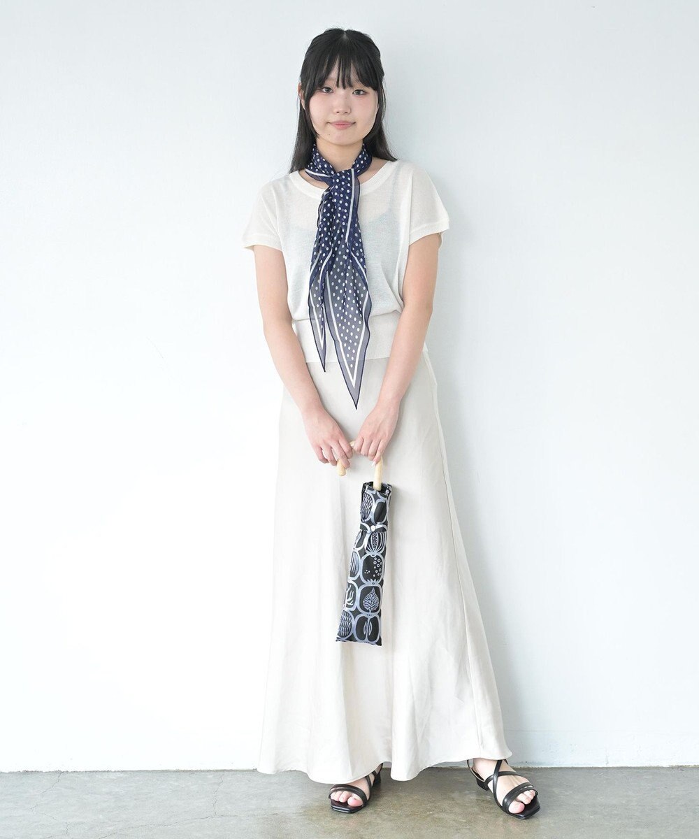 Marca ＜洗えるシルク＞ドット 菱形スカーフ Marcaオリジナル ウォッシャブルシルクローン 