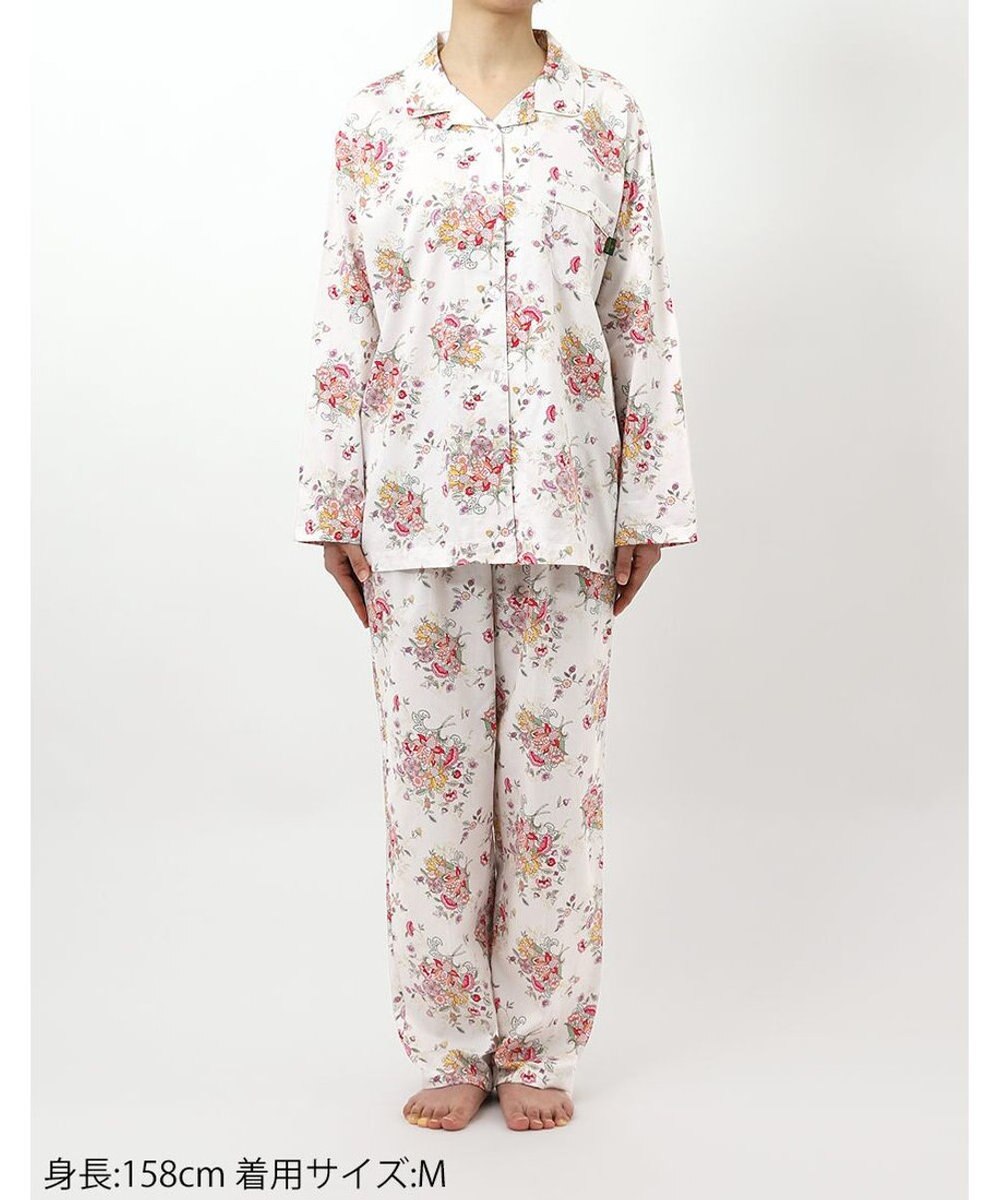 WACOAL パジャマ 長袖 長ズボン 綿100%(本体) サテン ミントン レディース NDX540 /ワコール 