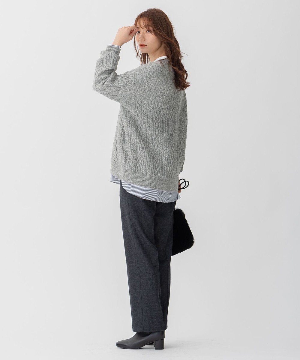 自由区 アランパターン Vネックニット 