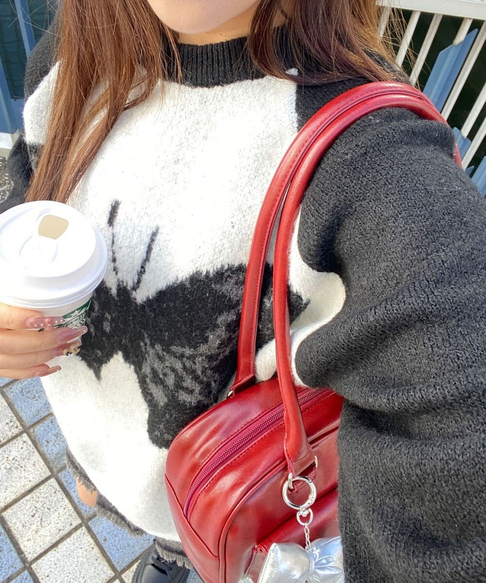 WEGO チャーム付きボストンバッグ 