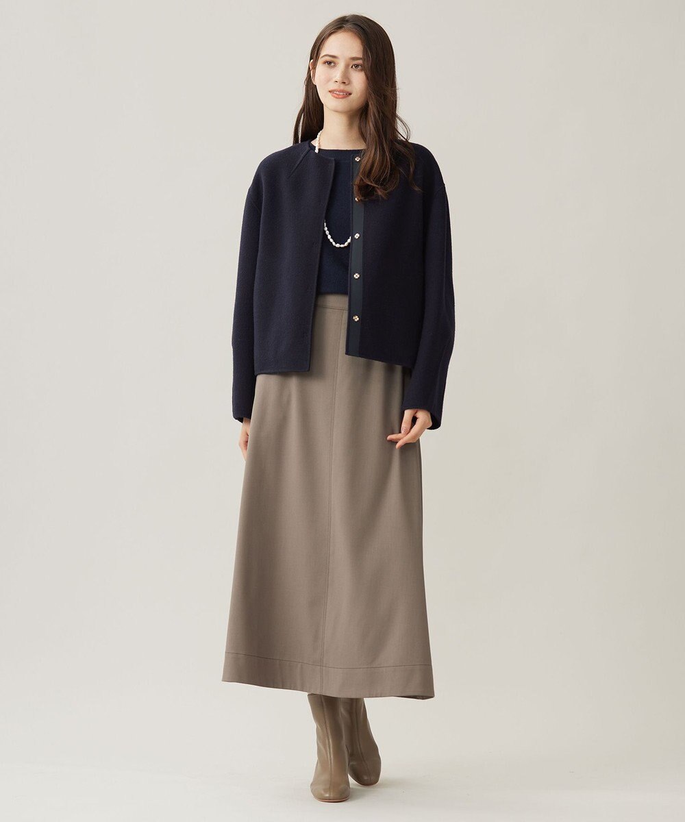 自由区 【洗える】ソフトウールハイゲージボートネック ニット 