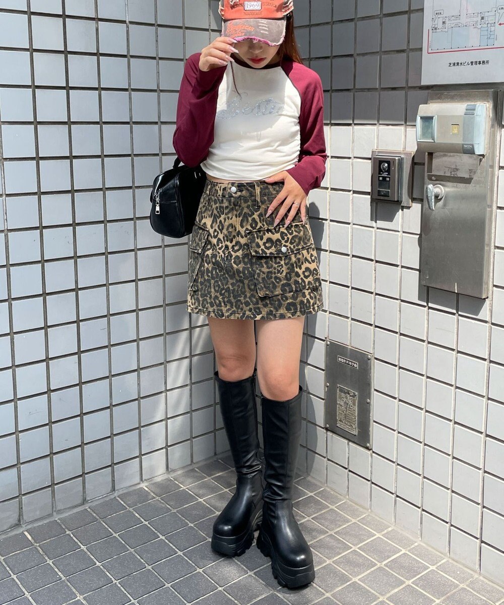 WEGO ラインストーンサイドドロストラグランロンT 