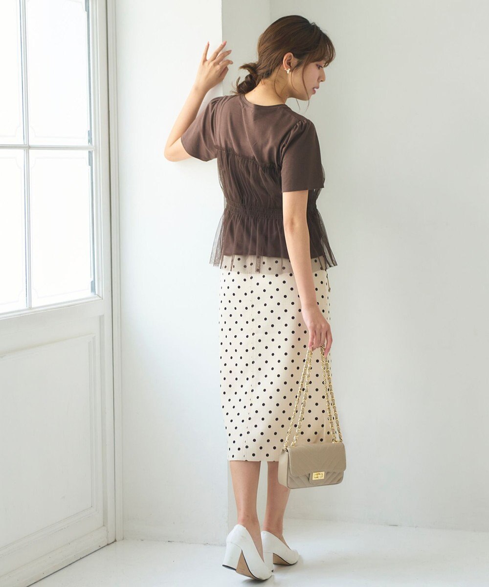 Feroux 【新色追加・洗える】パールポイントフラップ スカート 