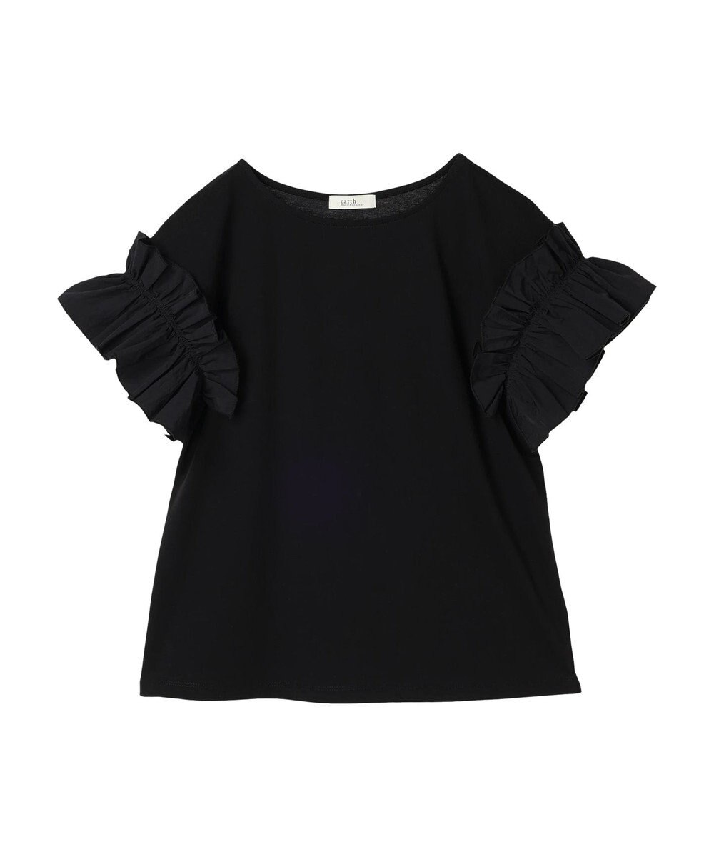 earth music&ecology フリルスリーブカットソー 