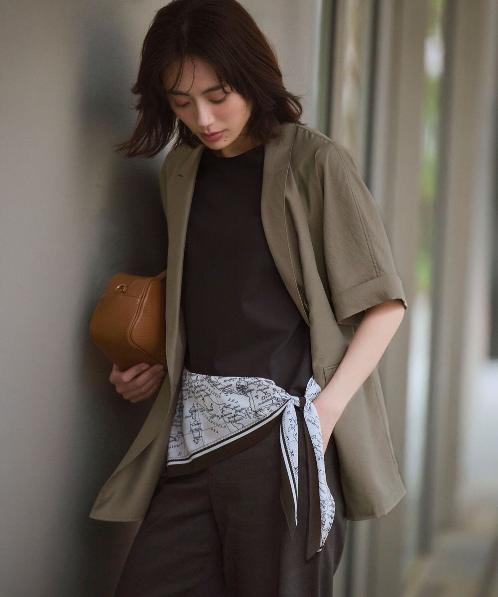 23区 L 【見上愛さん着用】シアータンブラー ハーフスリーブ ダブルジャケット 