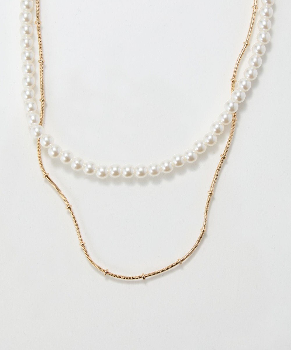 Phoebe 2wayダブルラインパールチェーンネックレス 