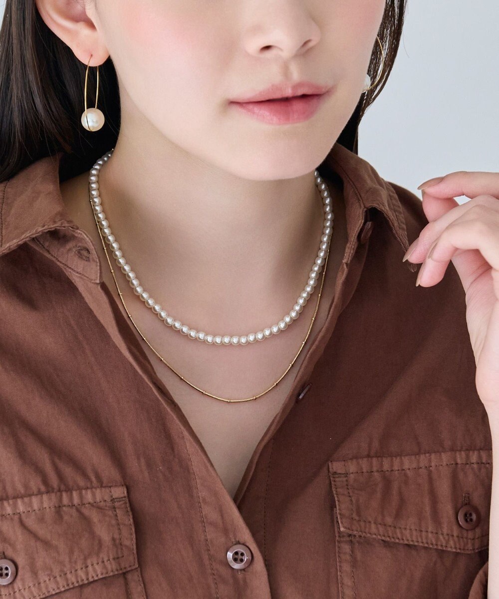 Phoebe 2wayダブルラインパールチェーンネックレス 
