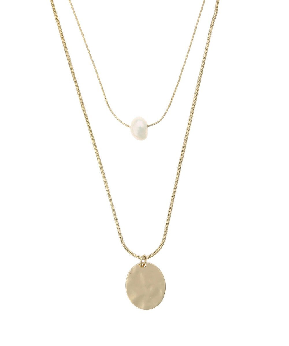 AMERICAN HOLIC テクスチャーメタル・淡水パールＳＥＴネックレス 