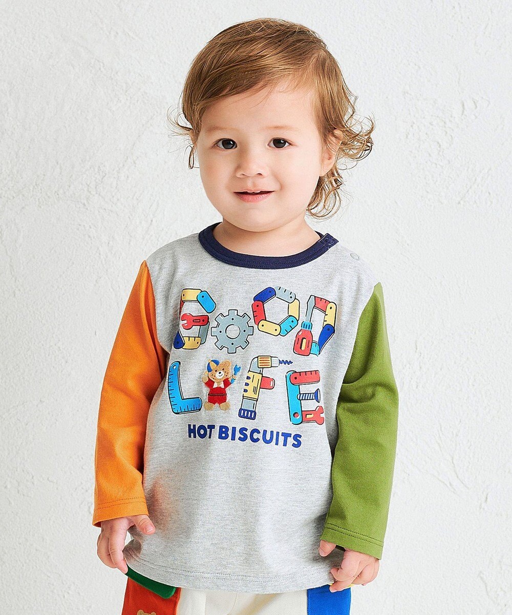 MIKI HOUSE HOT BISCUITS 【80-120cm】GOOD LIFE 長袖Tシャツ 