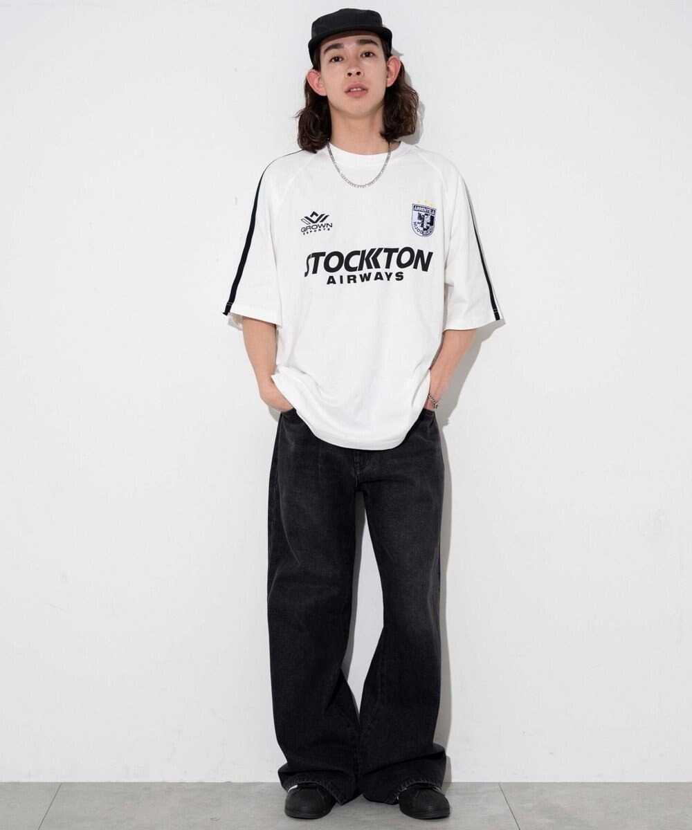 WEGO 【ユニセックス着用ITEM/手洗い可/MLサイズ】ラインゲームロゴT 