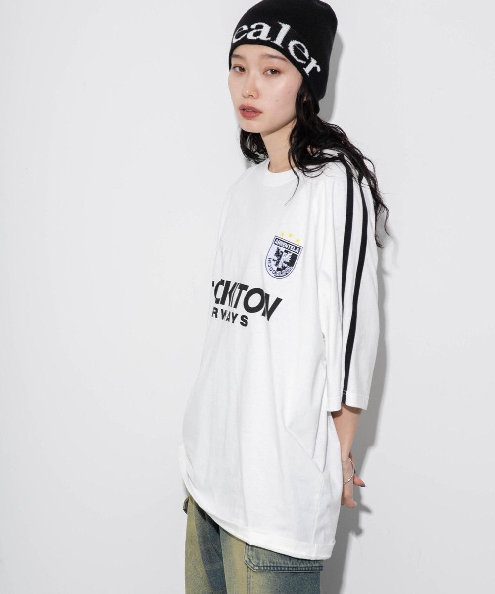 WEGO 【ユニセックス着用ITEM/手洗い可/MLサイズ】ラインゲームロゴT 