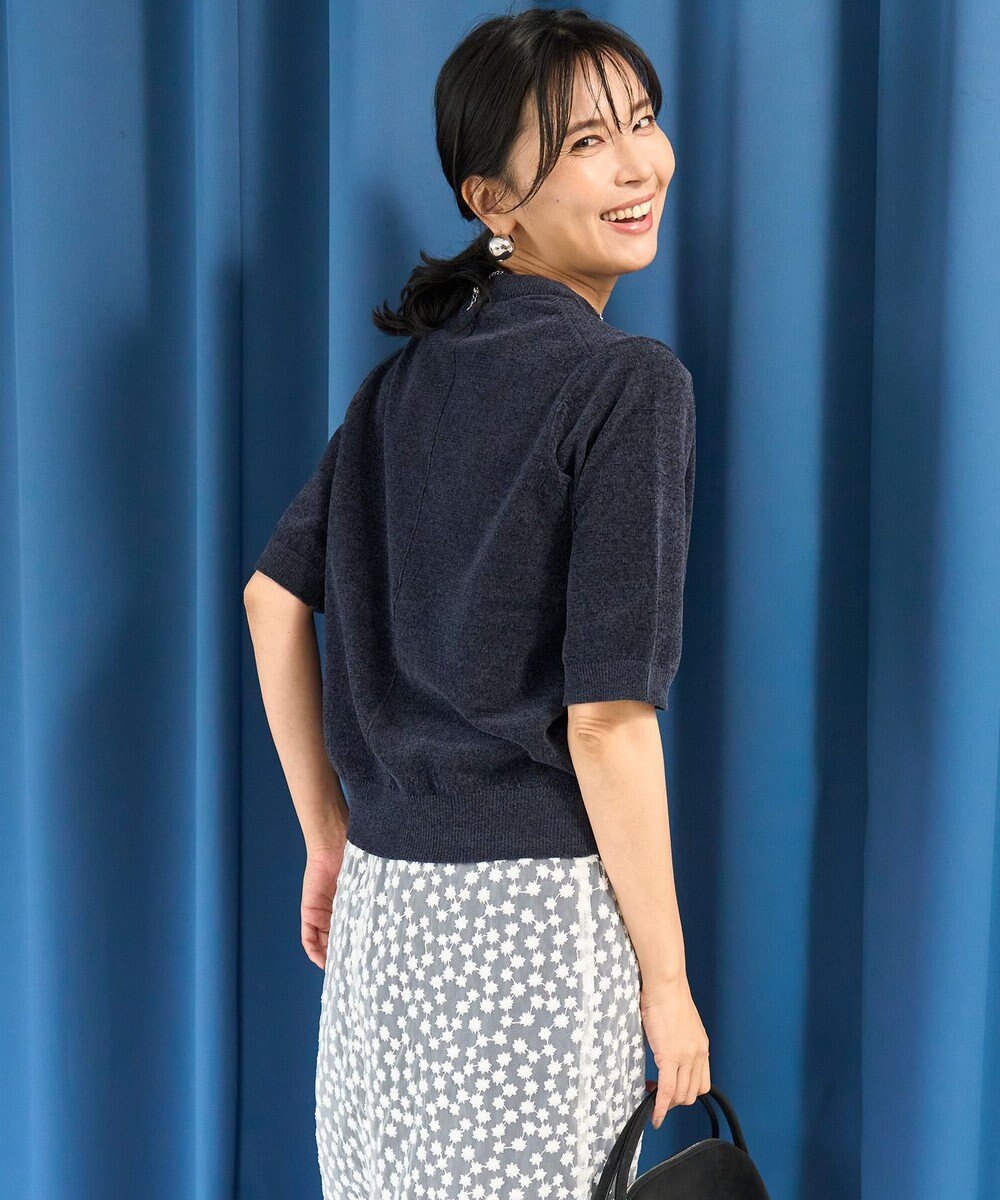 UNFILO L ベロアモール ハーフスリーブニット 