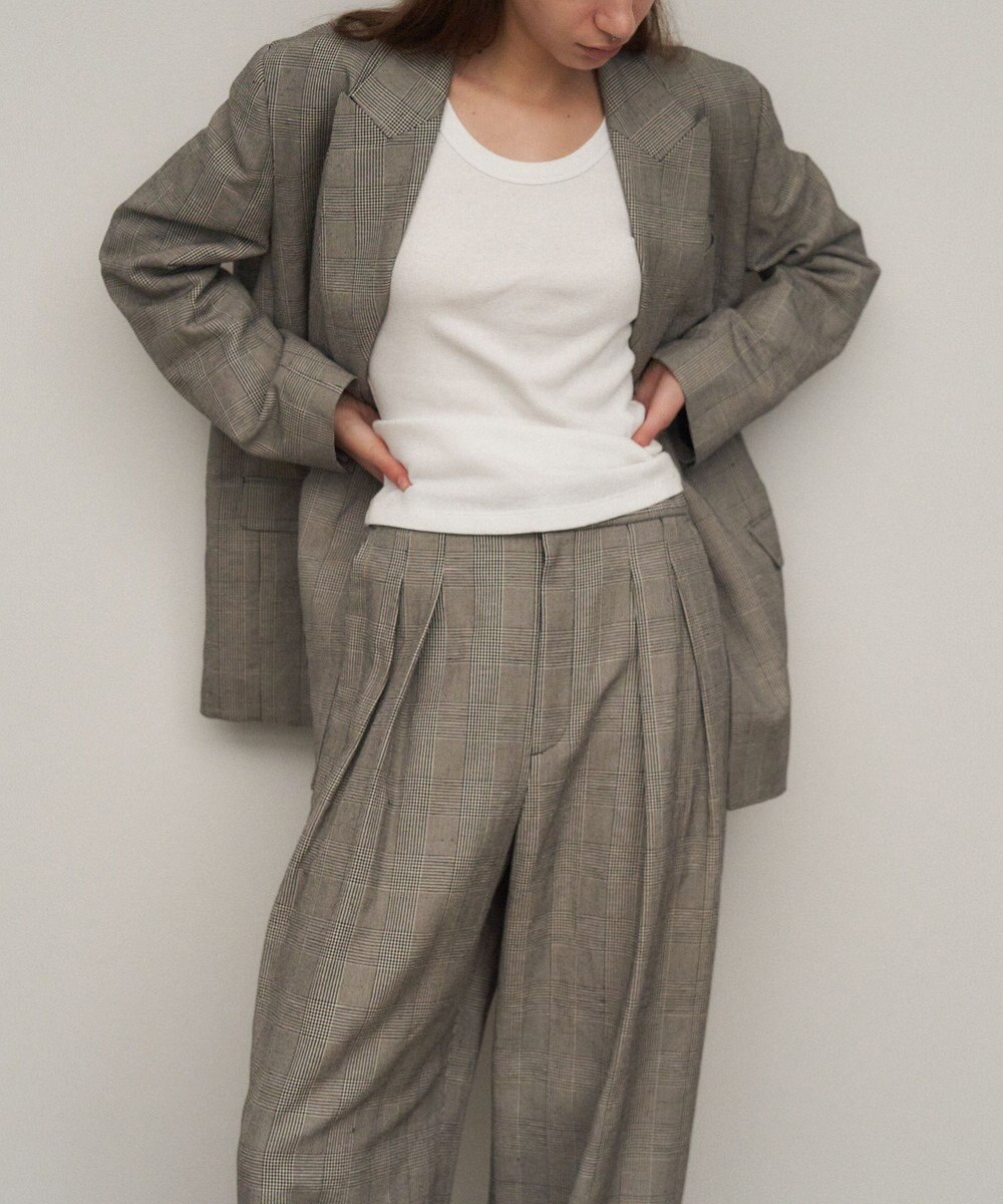ATON ROUND COTTON LINEN | ワイドイージーパンツ 