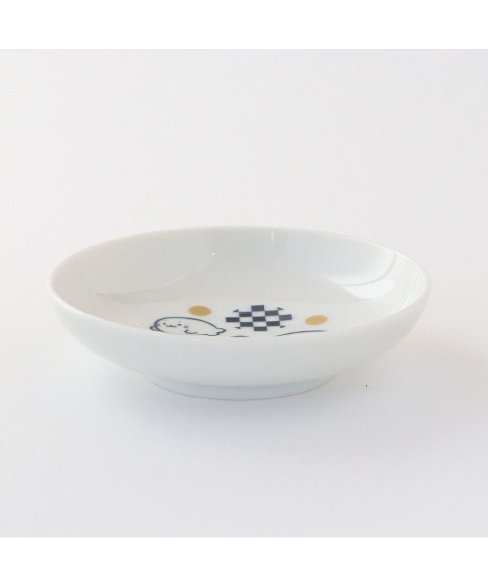 Mother garden しろたん 豆皿 5枚セット 《正面 市松 水玉 千鳥 雲》 