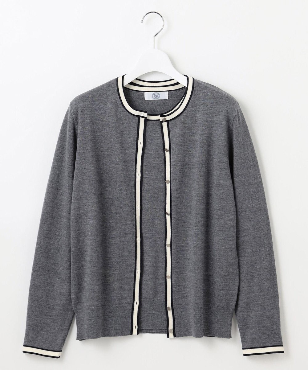 J.PRESS LADIES L 【洗える】トリムツイン ニット 