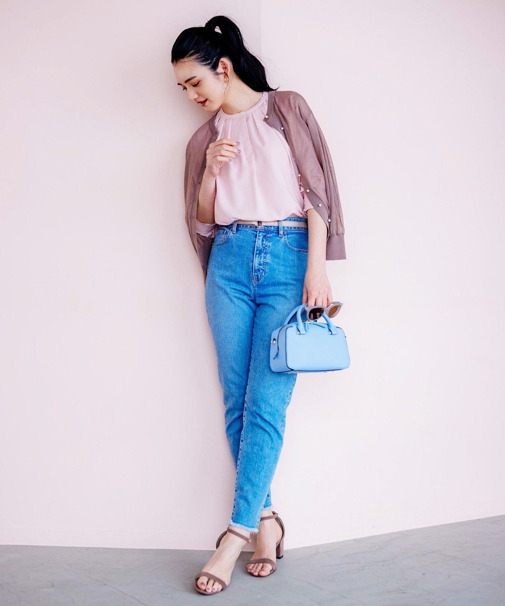 組曲 【洗える・2WAY】シアーニット カーディガン 