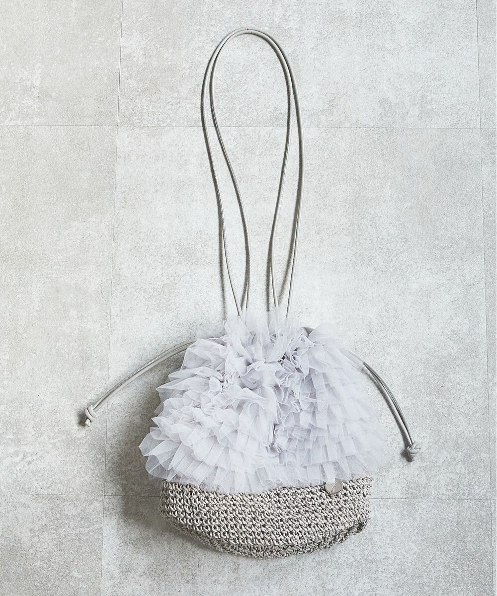 style code 【MERCURYDUO/マーキュリーデュオ】チュールフリル 雑材バケツ型ショルダーバッグ 