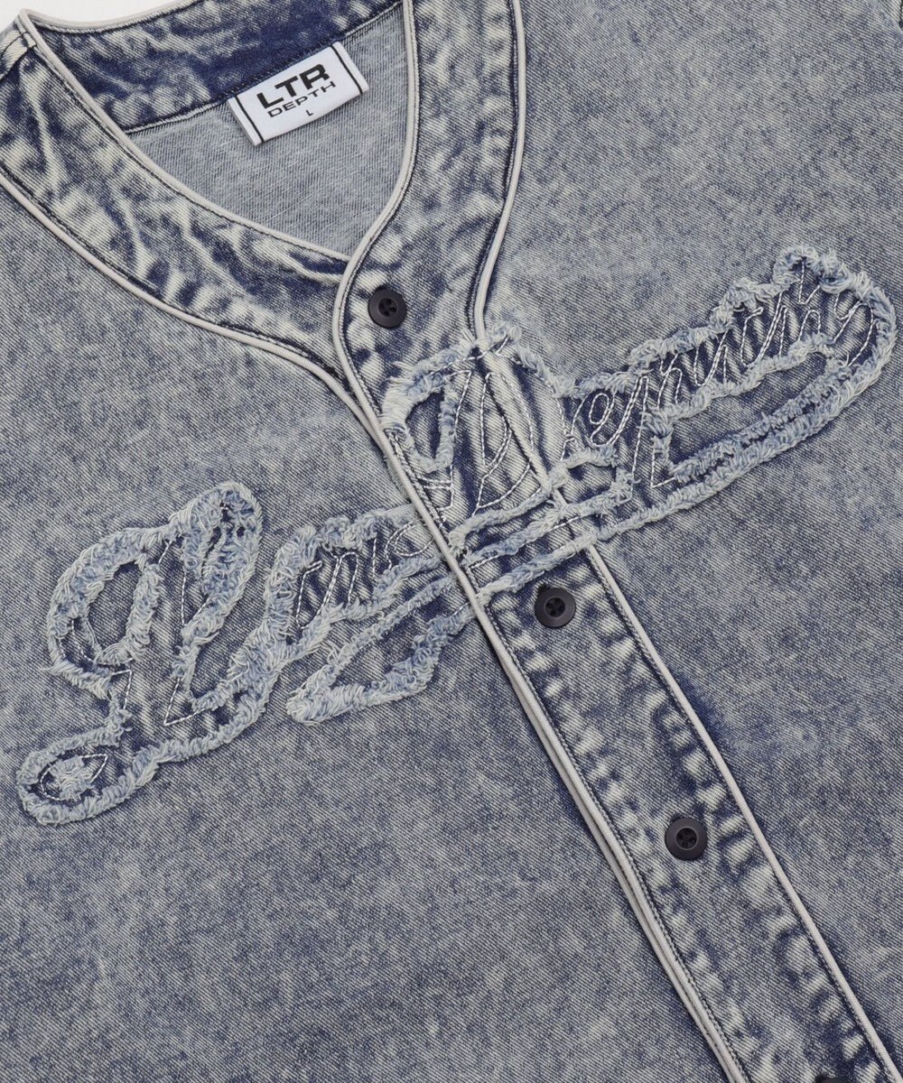 WEGO 【ユニセックス着用ITEM】ベースボールデニムグラフィックシャツ（SS） 