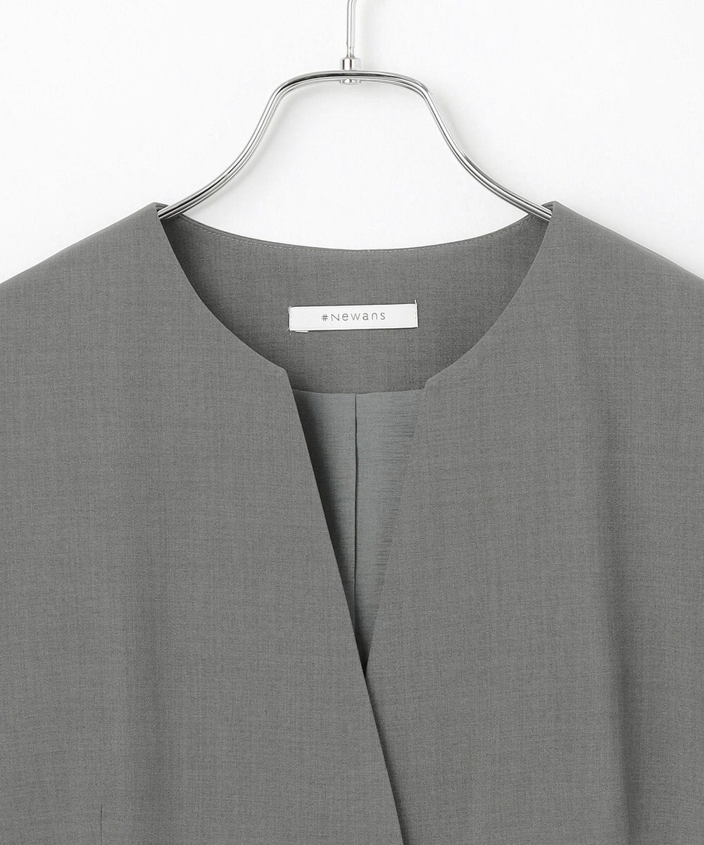 #Newans 【洗濯機可能/ストレッチ】ペプラムジレ 