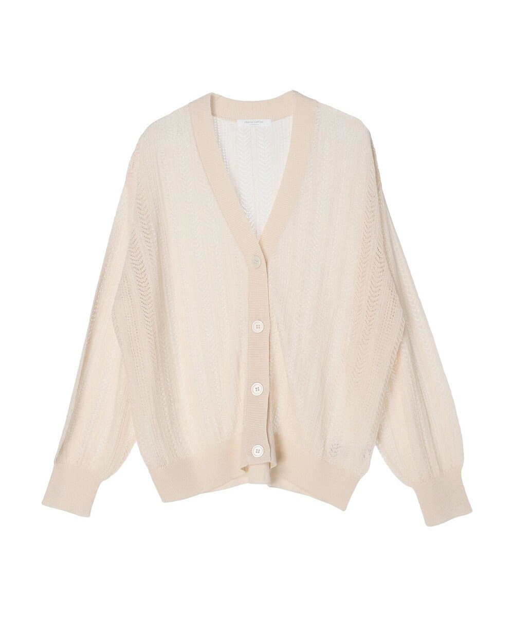 Green Parks すかし編みニットカーディガン 