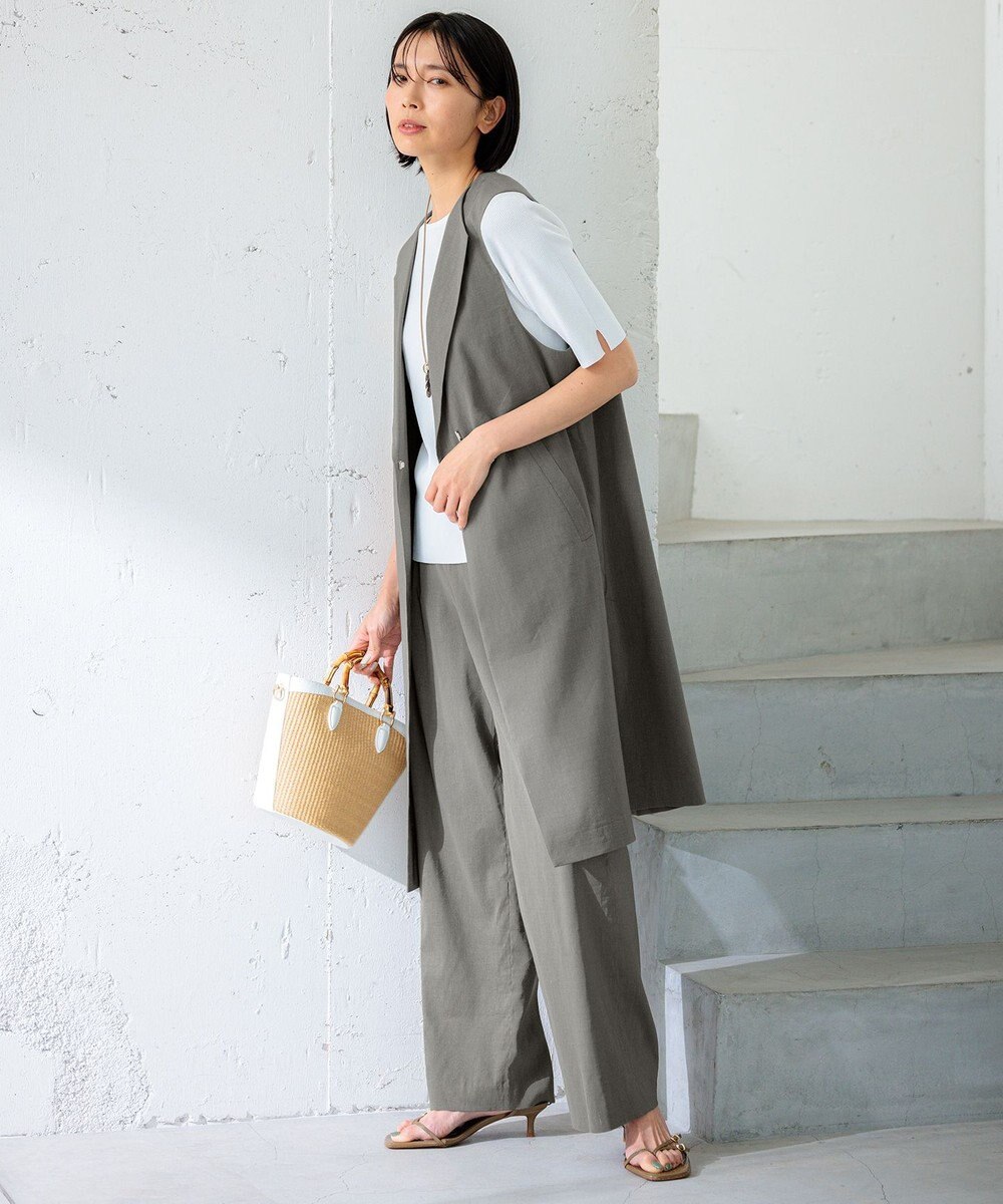 23区 L 【CLASSY.6月号掲載/洗える】リネンレーヨンストレッチ ジレ 