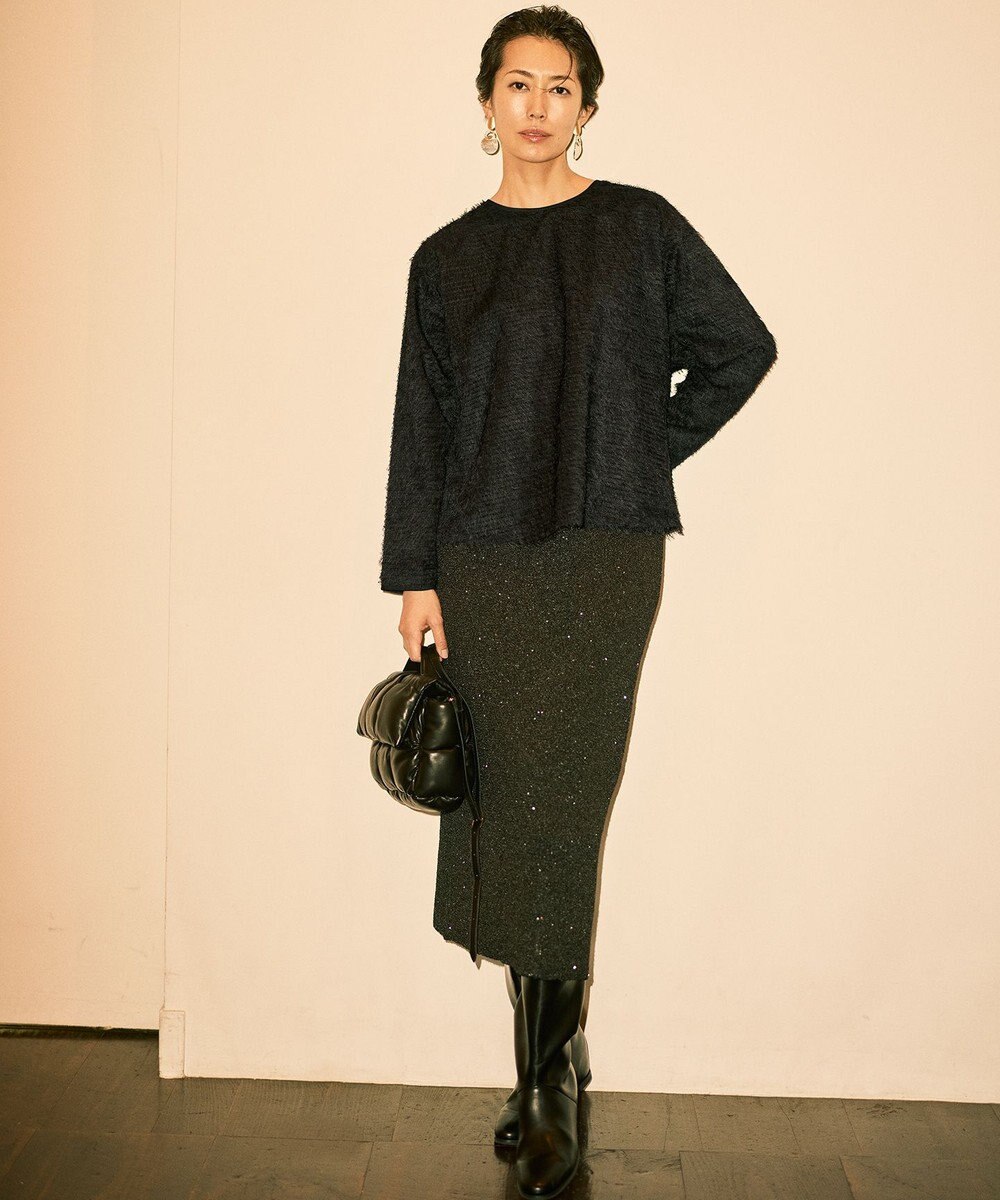 自由区 S 【カタログ掲載】スパンコールストレッチ スカート 