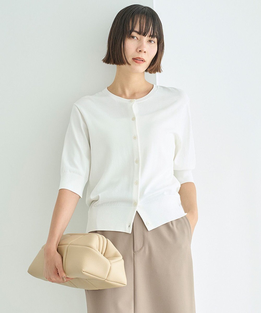 UNFILO L スゴ機能美 ハーフスリーブ カーディガン 