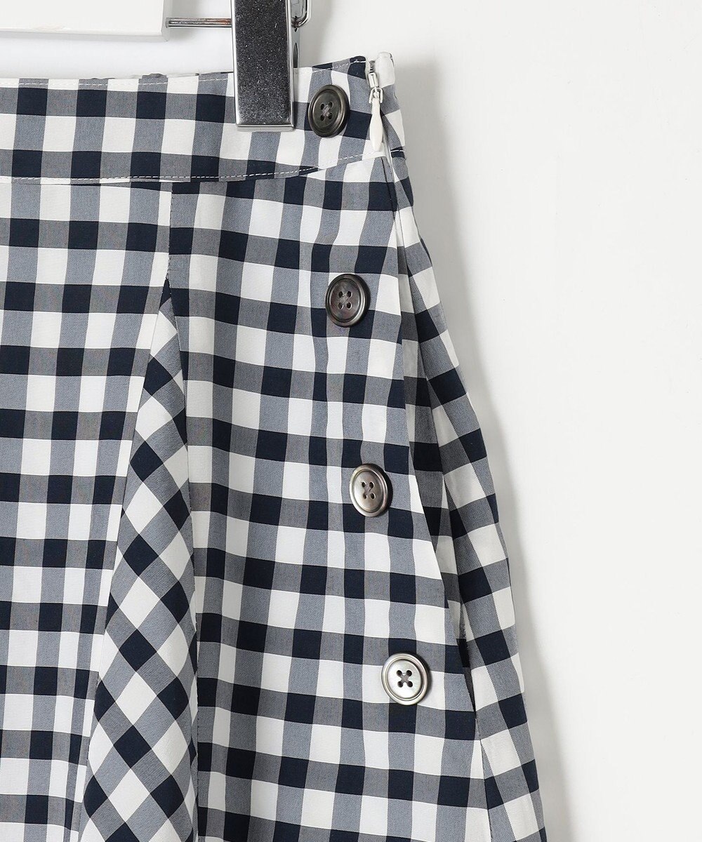 J.PRESS LADIES L 【洗える】アセVisギンガム フレアー スカート 