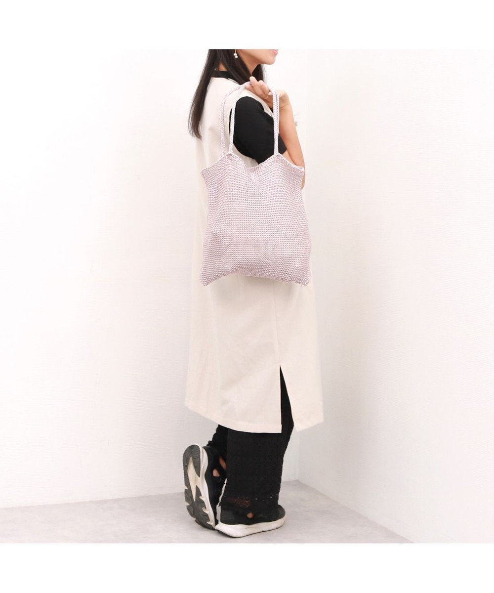 UNBILLION カシュカシュ cachecache / ラメ糸編みトートバッグ 