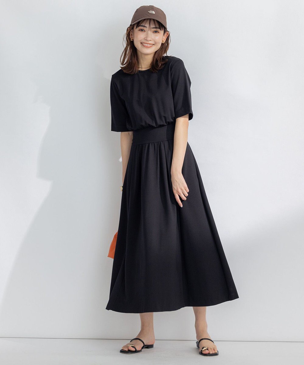 組曲 【接触冷感・洗える】美シルエットポンチ ワンピース 