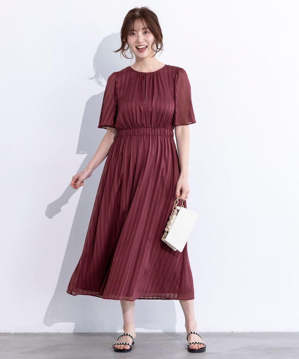 ANY SIS 【洗える】シアーパターン ワンピース 