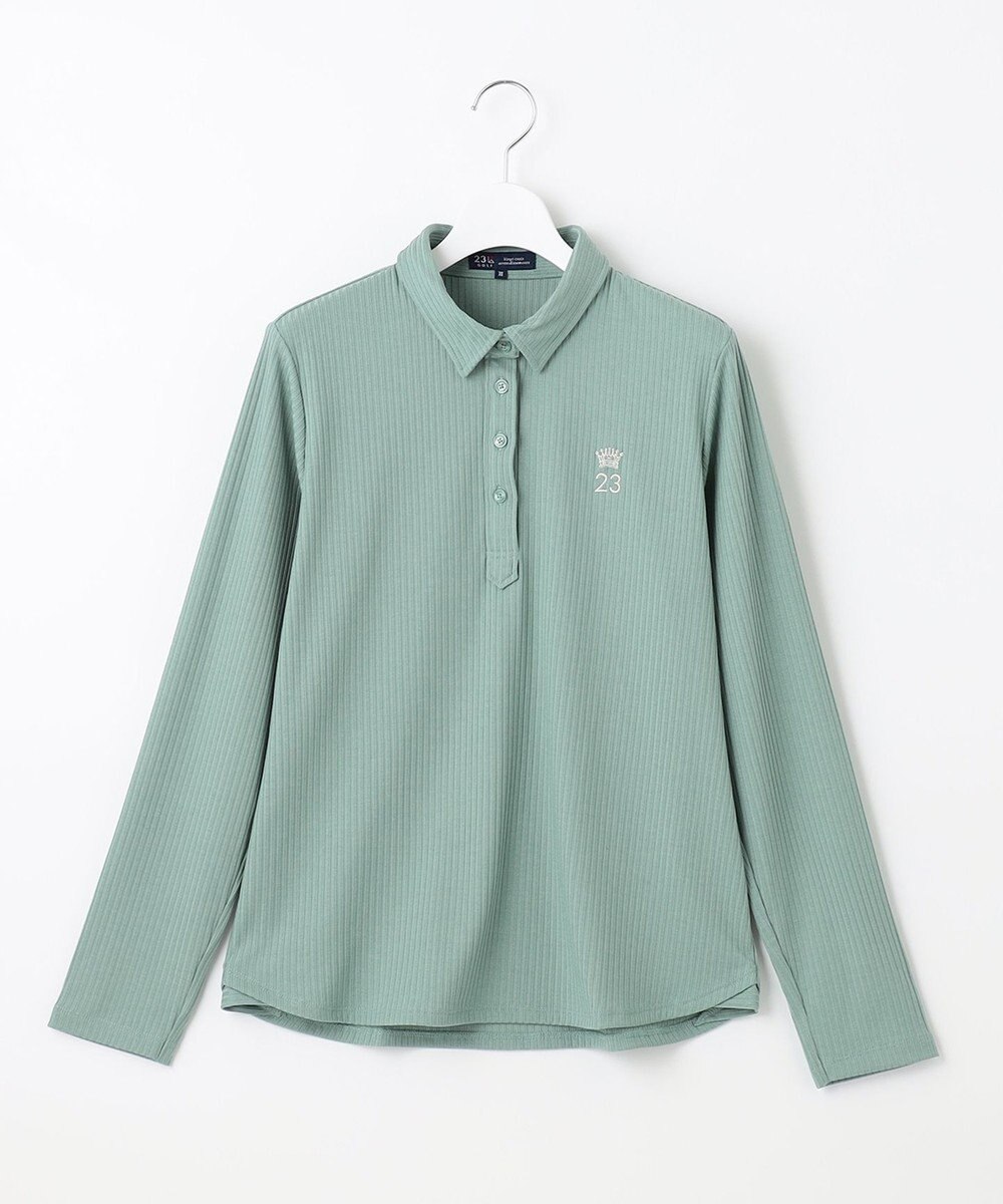 23区GOLF 飽きずに使えるベーシックアイテム【WOMEN】】 リブポロシャツ 