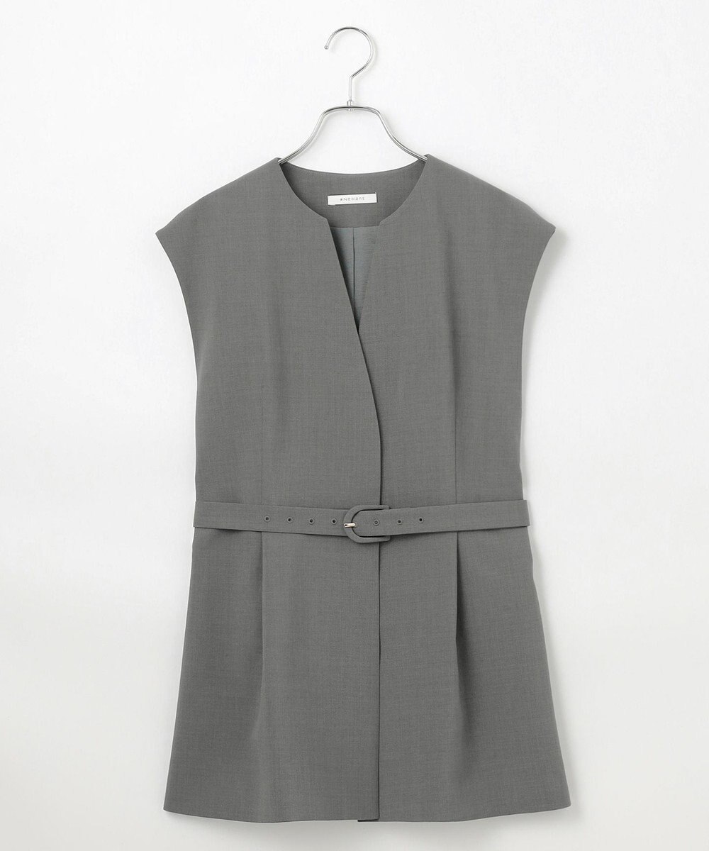 #Newans 【洗濯機可能/ストレッチ】ペプラムジレ 